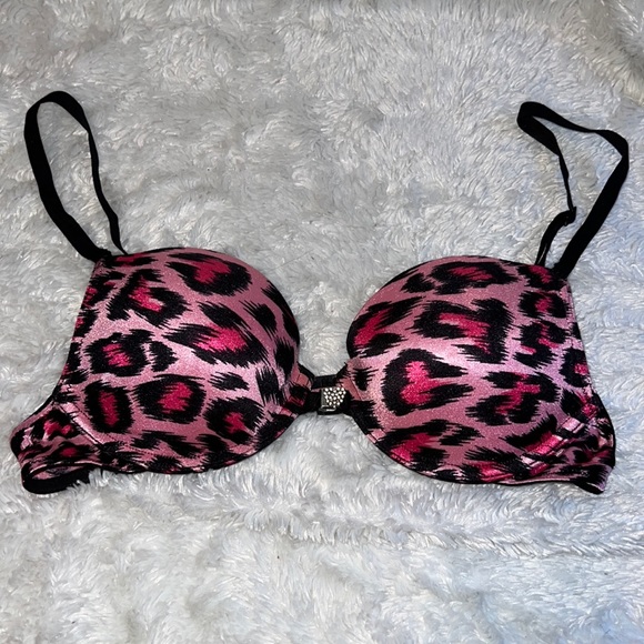 Victoria's Secret Other - Victoria’s Secret Sexy Little Thing SLT Cheetah Leopard Pink & Black Push-up Bra